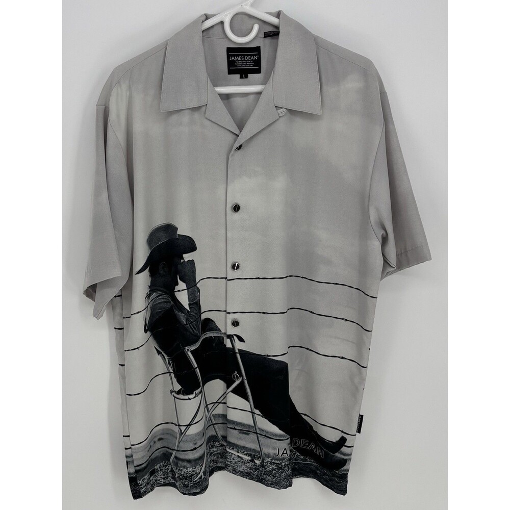 NWOT Vintage 2003 Dragonfly James Dean Giant Cowboy Shirt Men’s L Y2K Button Up